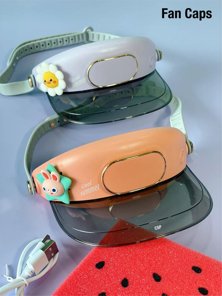 🧢 Cooling Fan Hat with Visor | USB Rechargeable | Sun Protection | 3-Speed Bladeless Fan