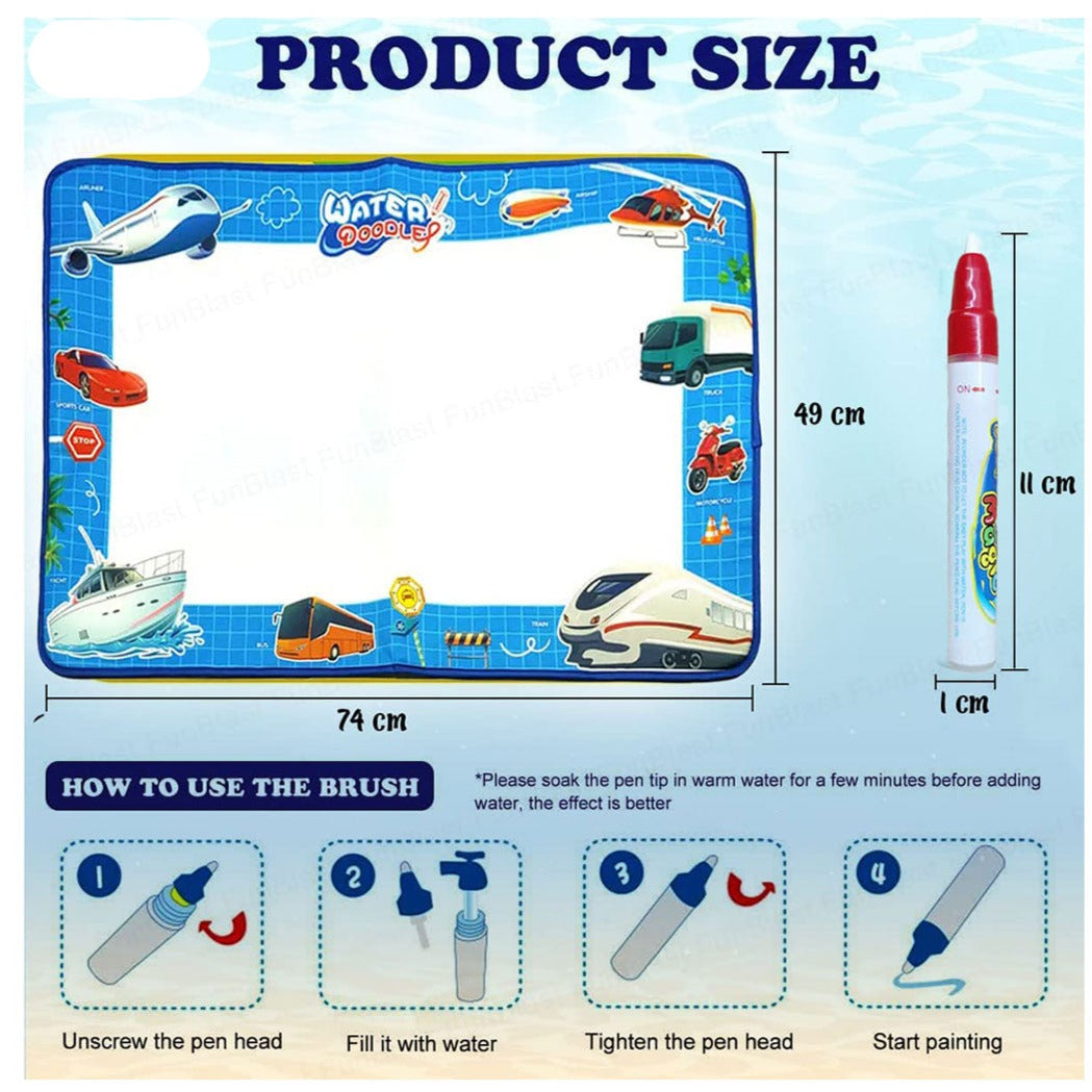 Water Doodle Mat with Rainbow Color Swatches
