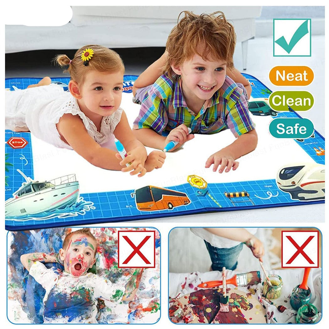 Water Doodle Mat with Rainbow Color Swatches