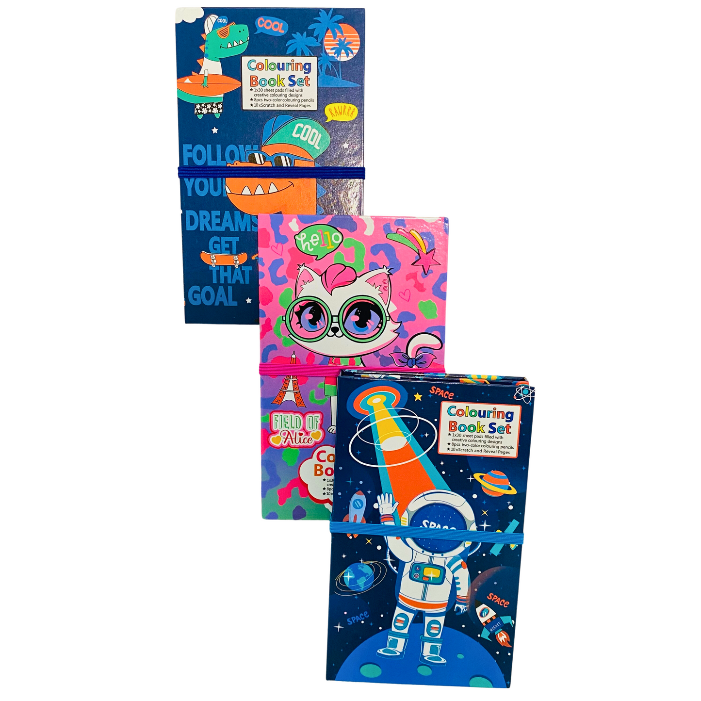 3 Fold Scratch & Coloring Art Book Set