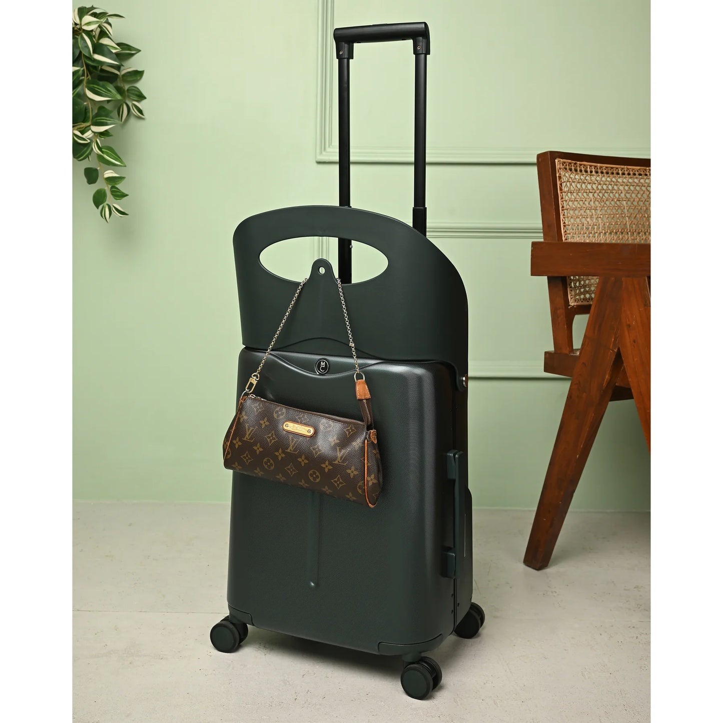 Miamily Forest Green Ride-On Trolley Carry-On Luggage 18 inch