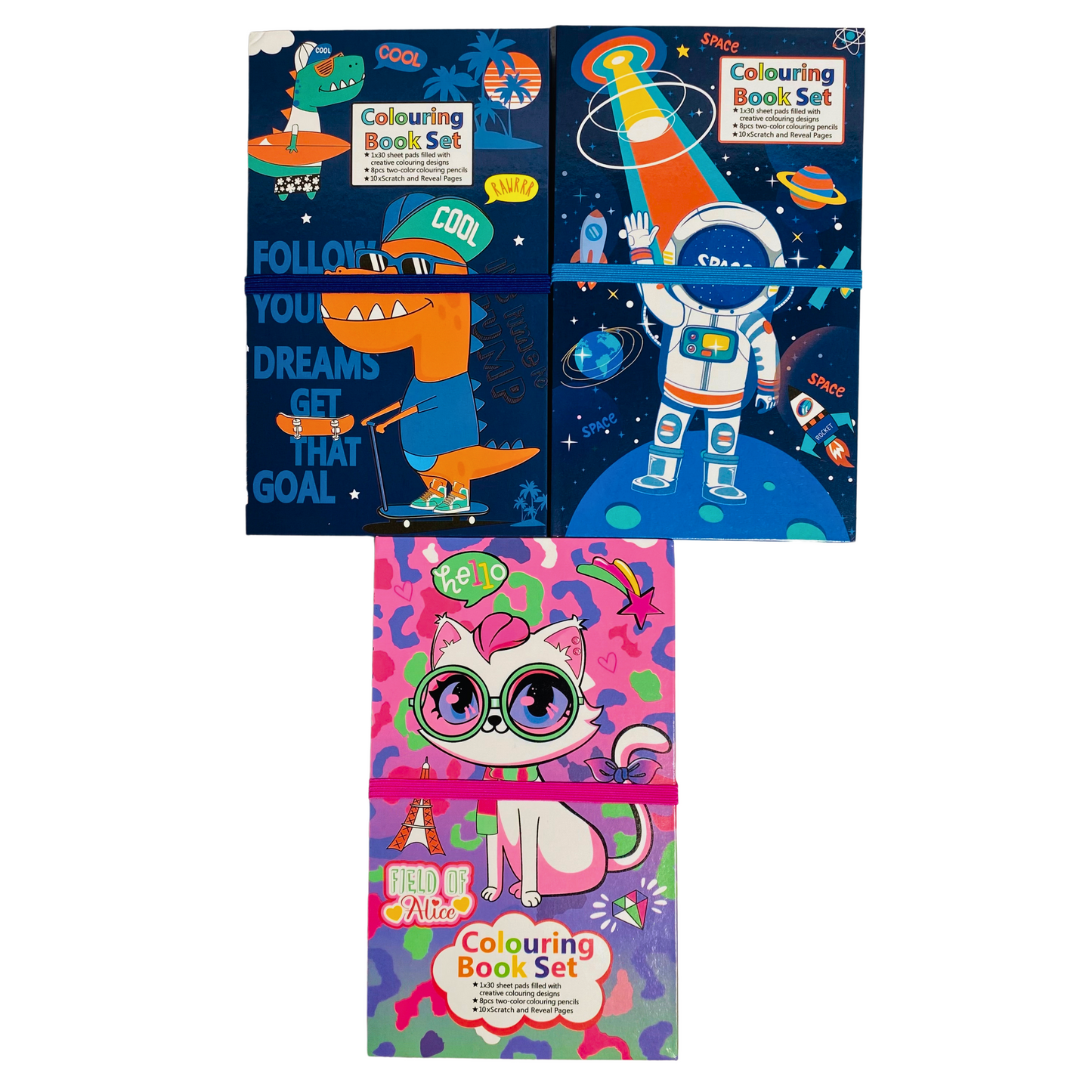 3 Fold Scratch & Coloring Art Book Set