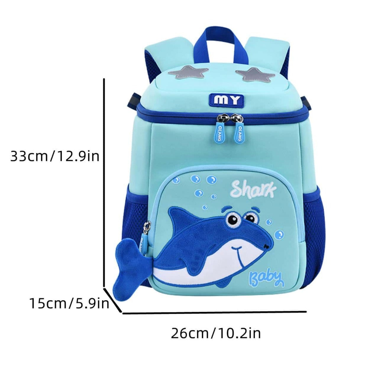 Cute Star & Shark Patch Kids Backpack