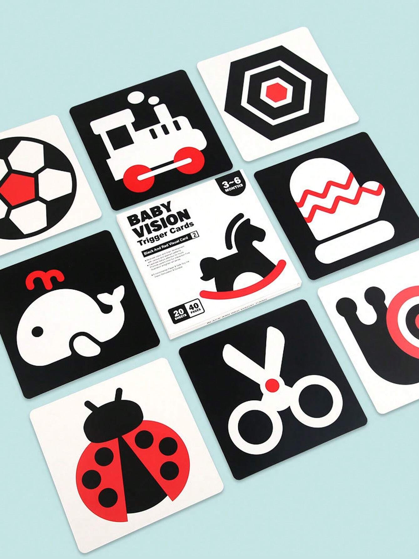 Baby Vision Educational Black & White Visual Cards