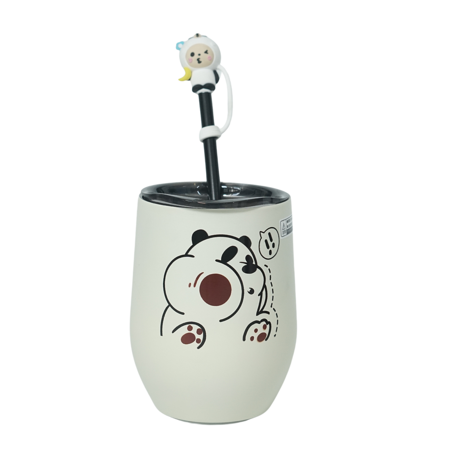 Stylish Insulated Milk Drinking Mug with Straw for Kids - 280 ML