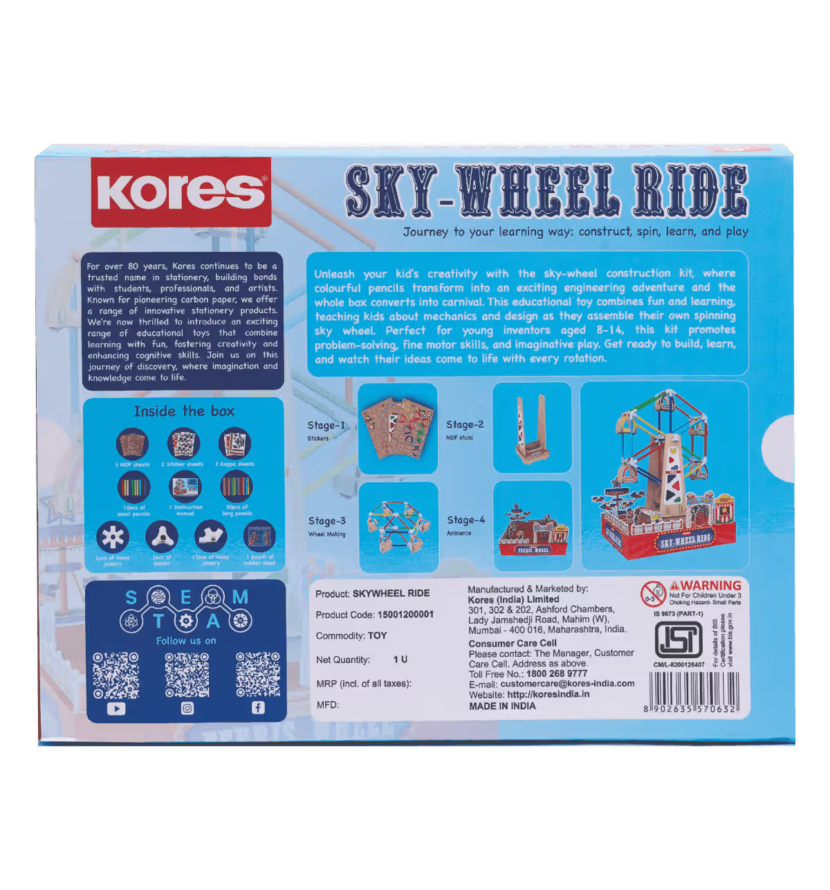 🎡 Sky-Wheel Ride – Build & Play Engineering Fun! DIY Construction Kit for Kids 6+