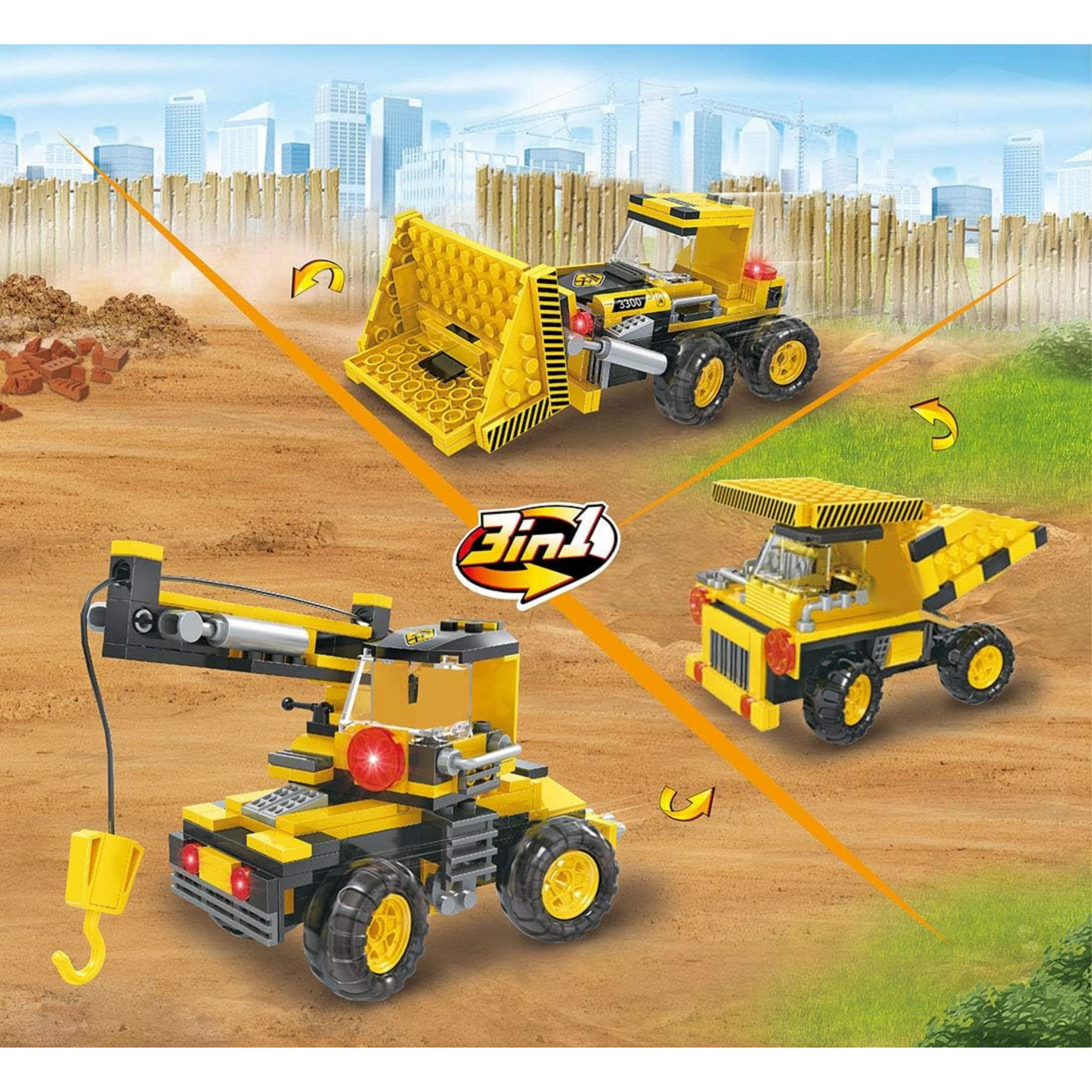 3 in 1 Construction Vehicles Set