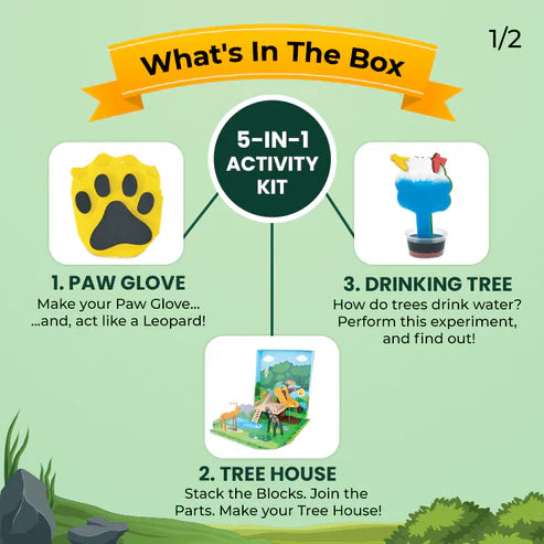 Jungle Explorer 5-In_1 Activity Kit for Kids
