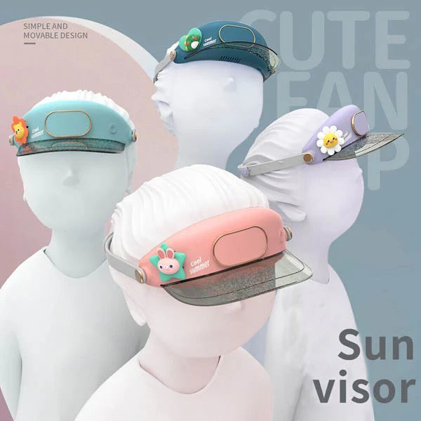 🧢 Cooling Fan Hat with Visor | USB Rechargeable | Sun Protection | 3-Speed Bladeless Fan