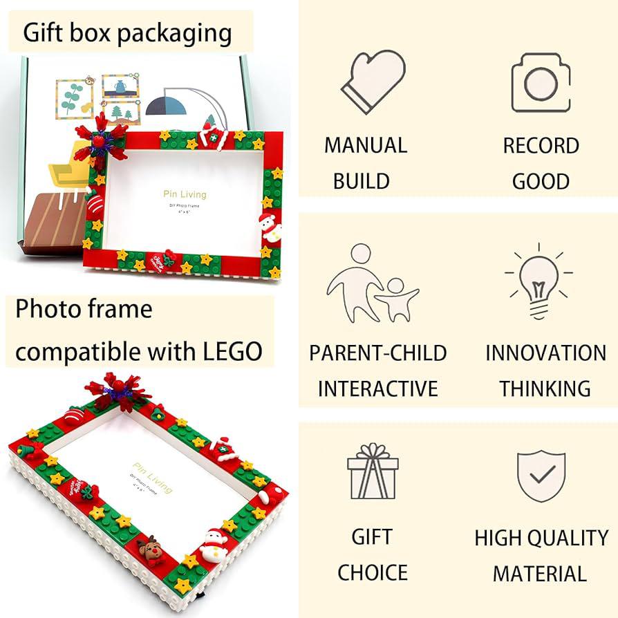 DIY LEGO-Style Photo Frame Kit – Customizable 4x6 Picture Frame for Kids