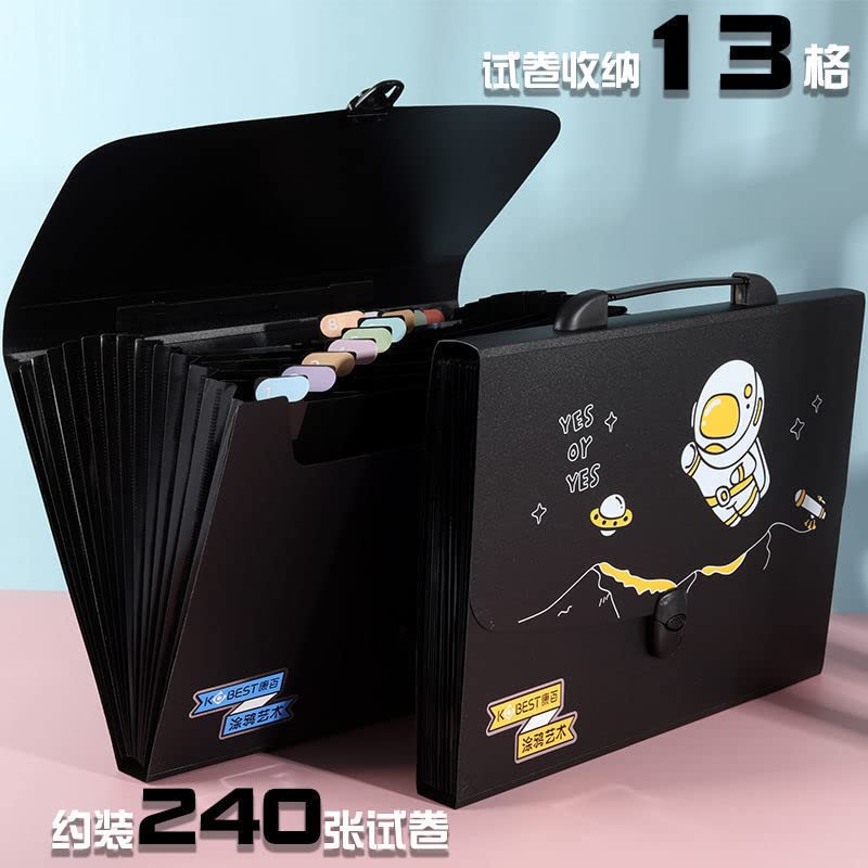 Space Theme File Folder with Handle and Push Lock