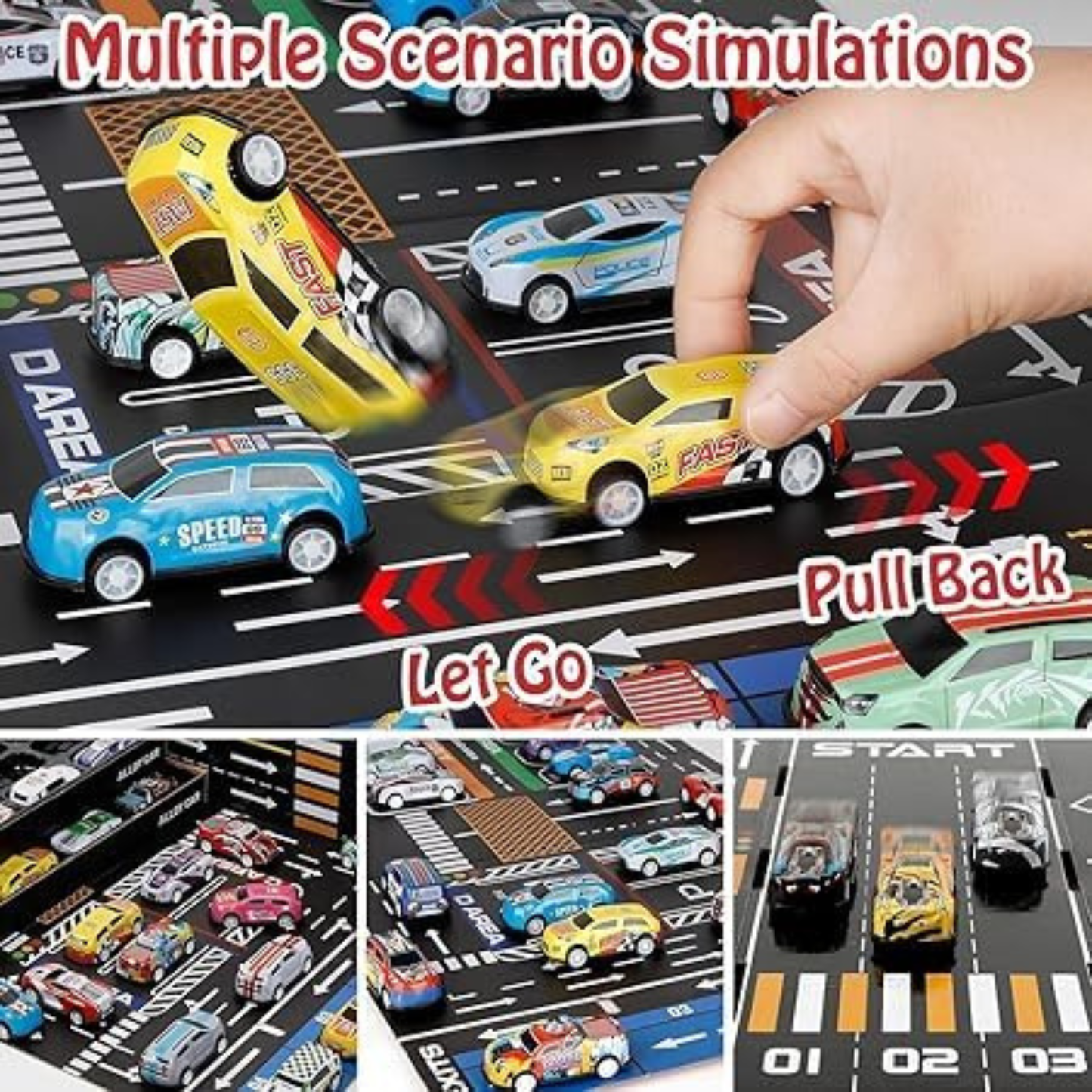 48-Piece Pull Back Car Set