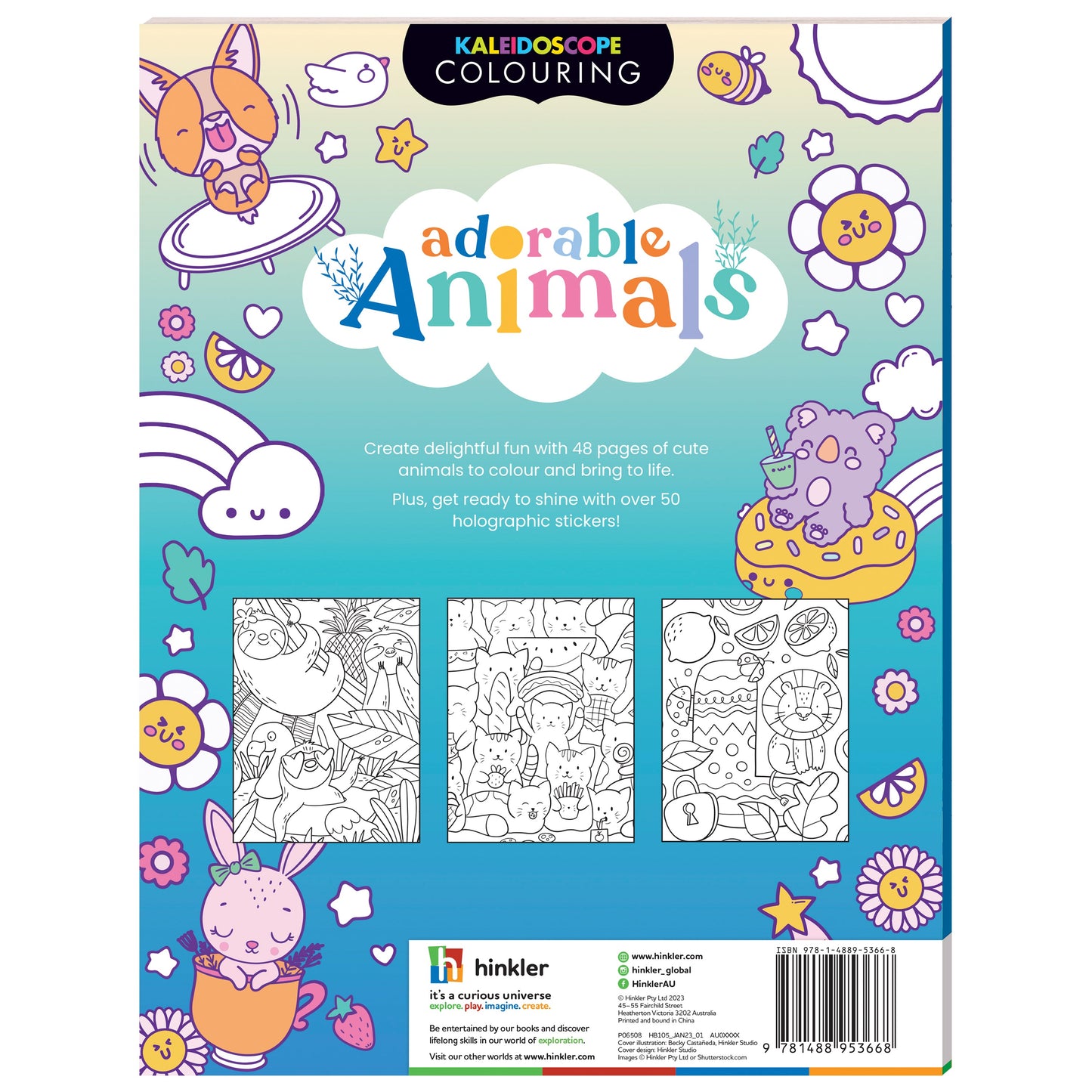 Kaleidoscope Sticker Colouring Adorable Animals