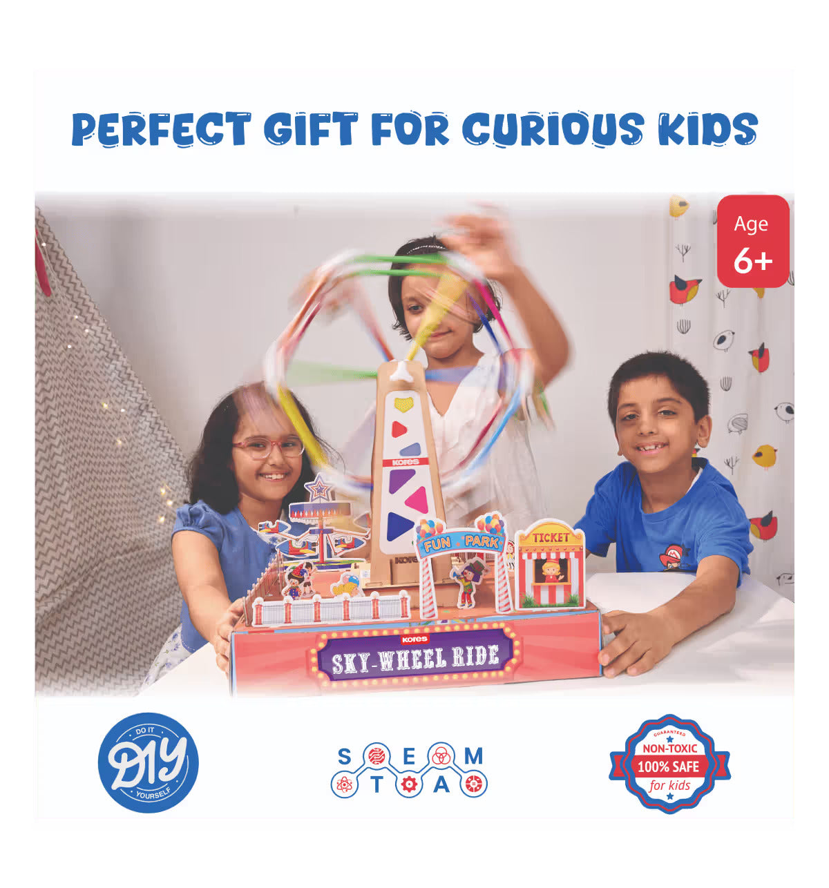🎡 Sky-Wheel Ride – Build & Play Engineering Fun! DIY Construction Kit for Kids 6+