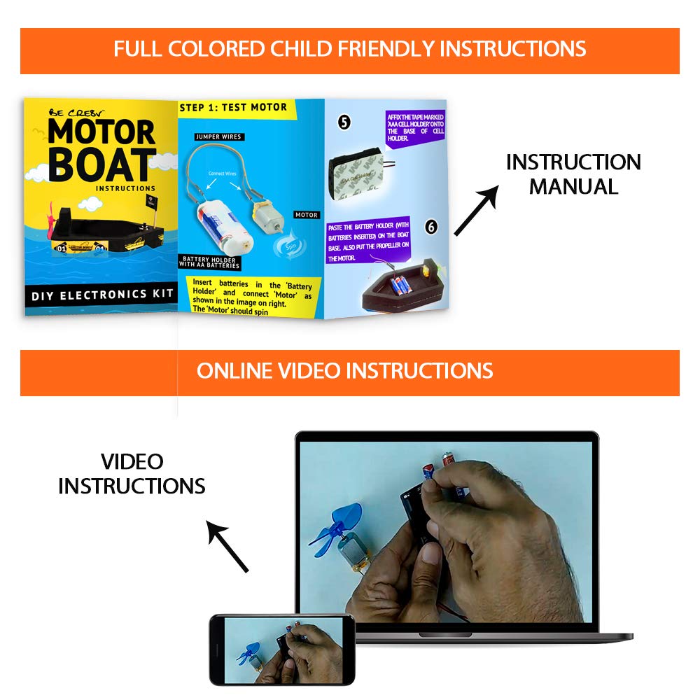 Motor Boat Educational DIY Kit for Kids (STEM Based)