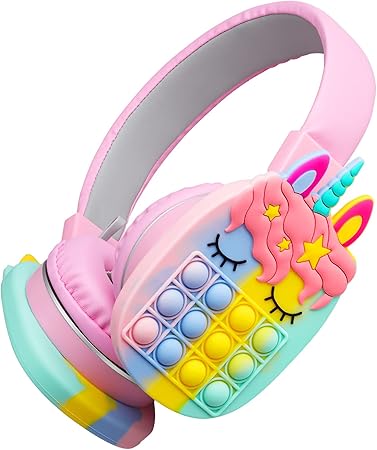 π¦ Kids Bluetooth Headphones β Safe Volume, Pop It Headband, Wireless & Wired