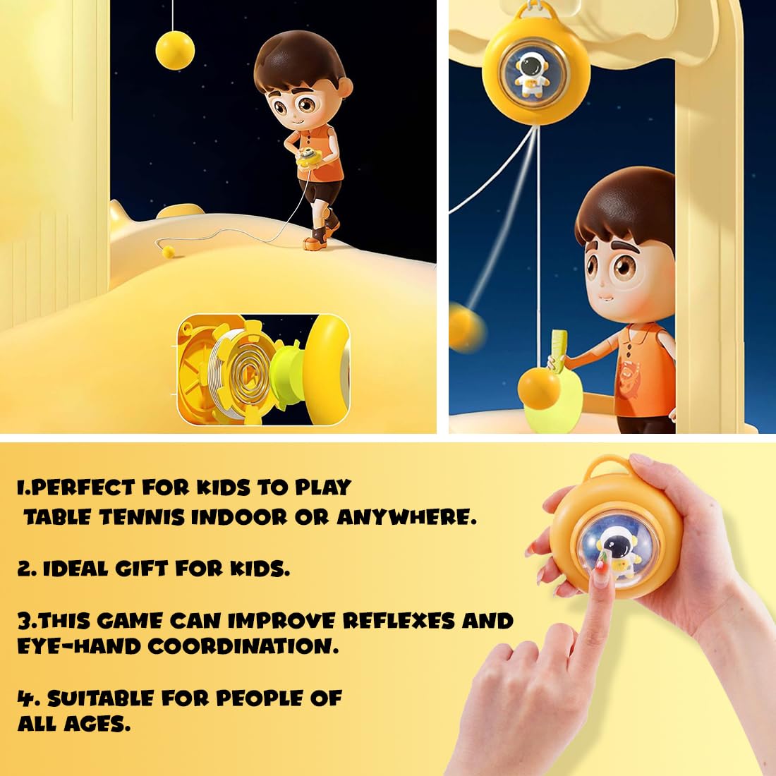 Hanging Table Tennis Trainer Set β Adjustable Self-Training Ping Pong Game for Kids (5β8 Yrs) & Adults | 2-Player Indoor Workout Set β π