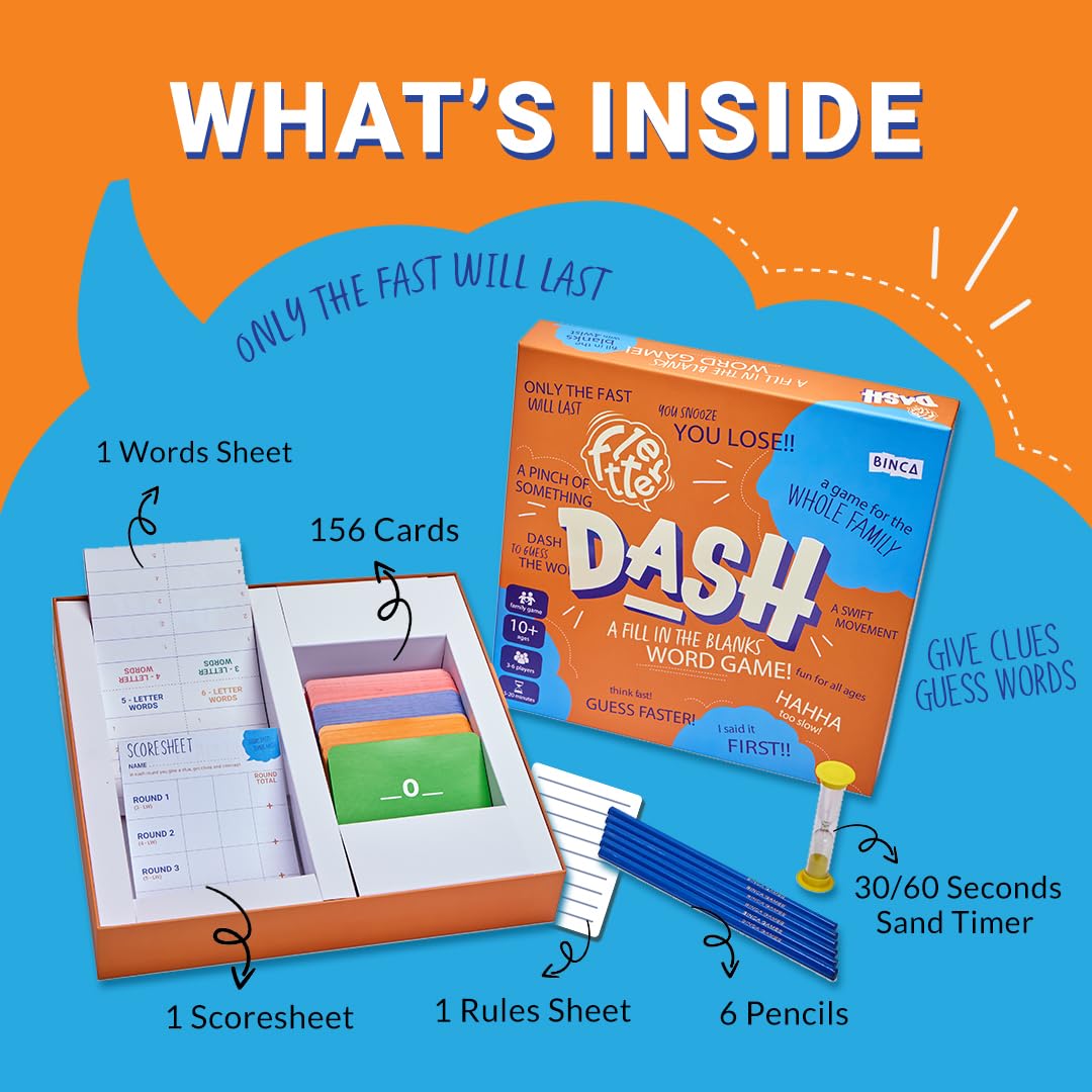 Binca Fletter Dash – Fast-Paced Word Game for Kids & Adults | Fun, Competitive & Educational | Ages 7+ (3-6 Players)