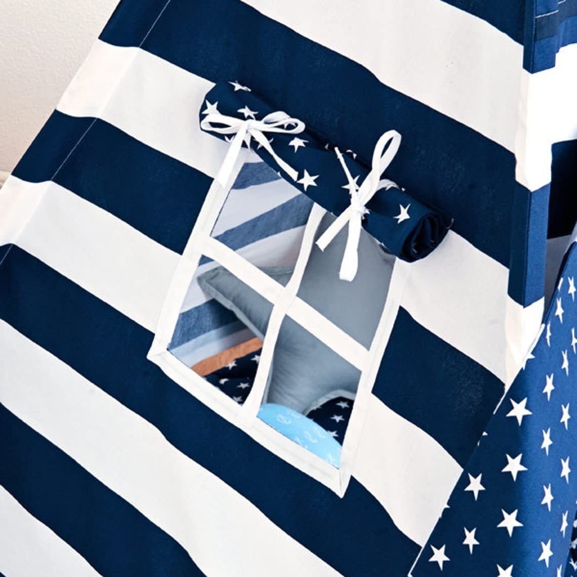 Happy Teepee Portable Teepee Tent with Blue Star