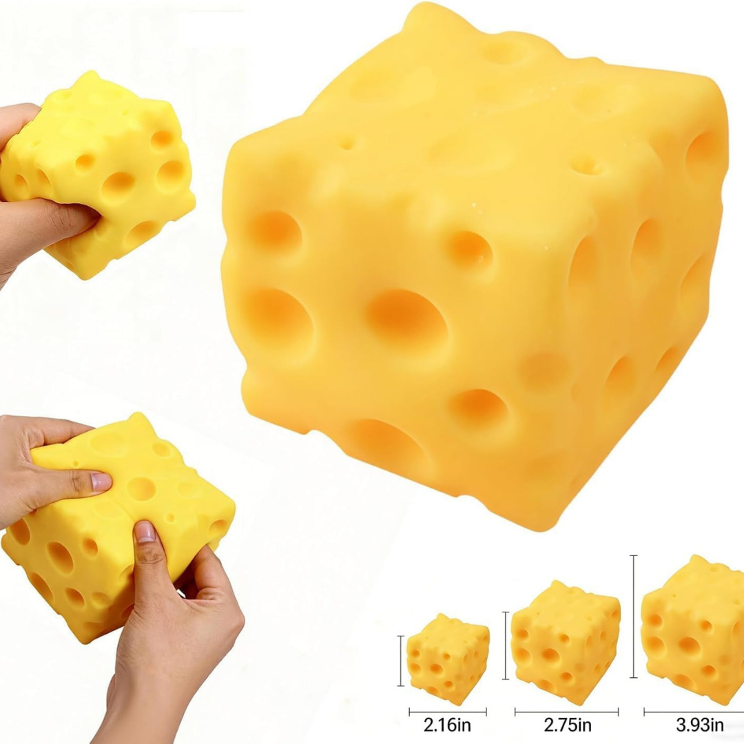 Cheese Cube Slow-Rise Squishy Fidget Toy for Kids & Adults