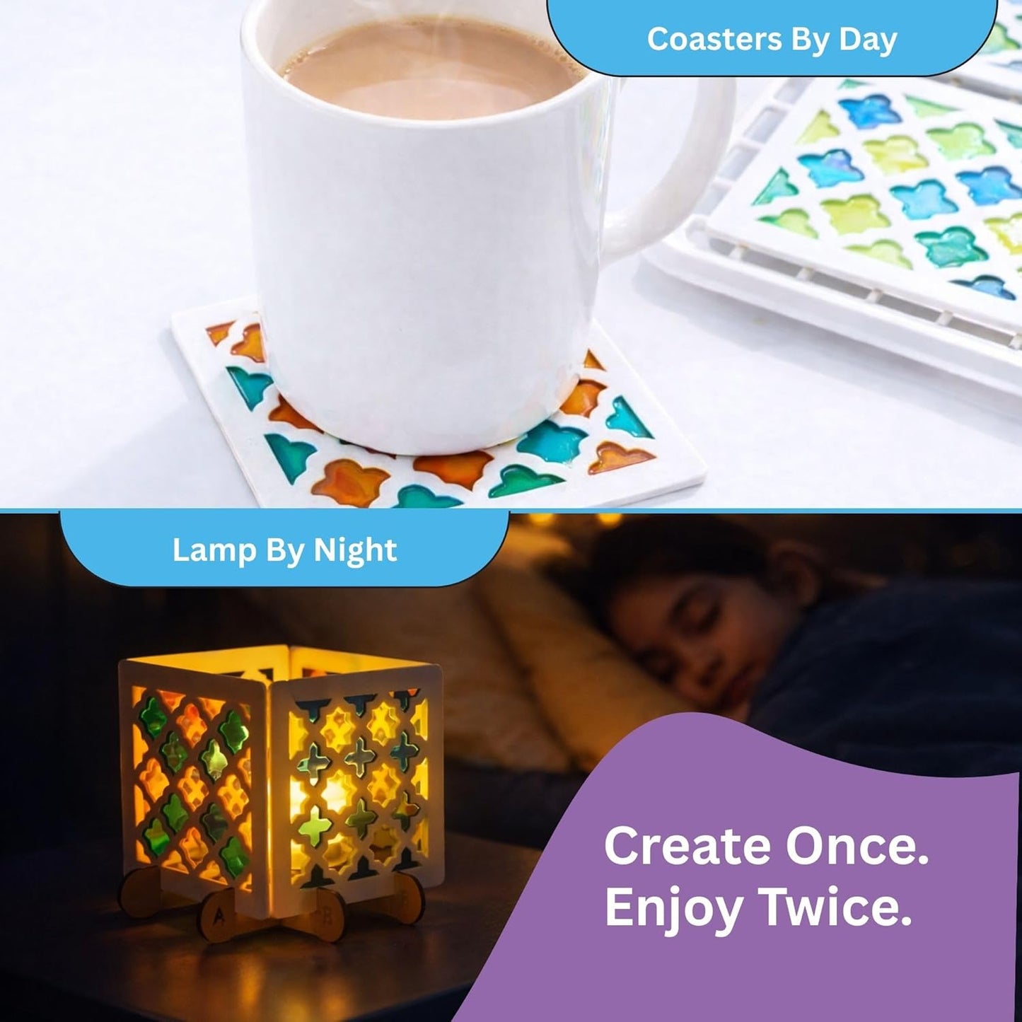 Kores Moroccan Glow Art DIY Lamp Making Kit for Kids (6–14 Years)