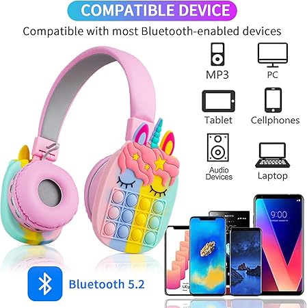 π¦ Kids Bluetooth Headphones β Safe Volume, Pop It Headband, Wireless & Wired