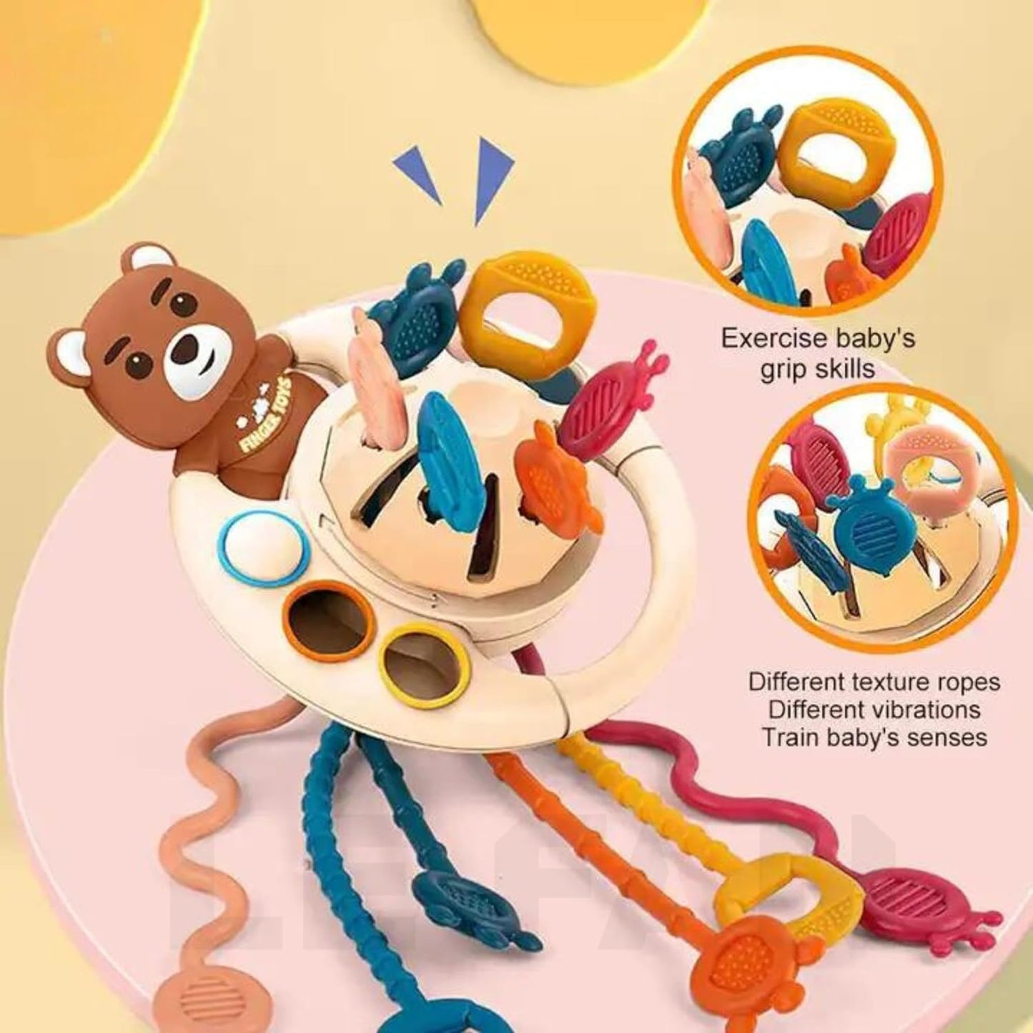 Silicone Pull String Activity Toy, Sensory Toys For Toddlers