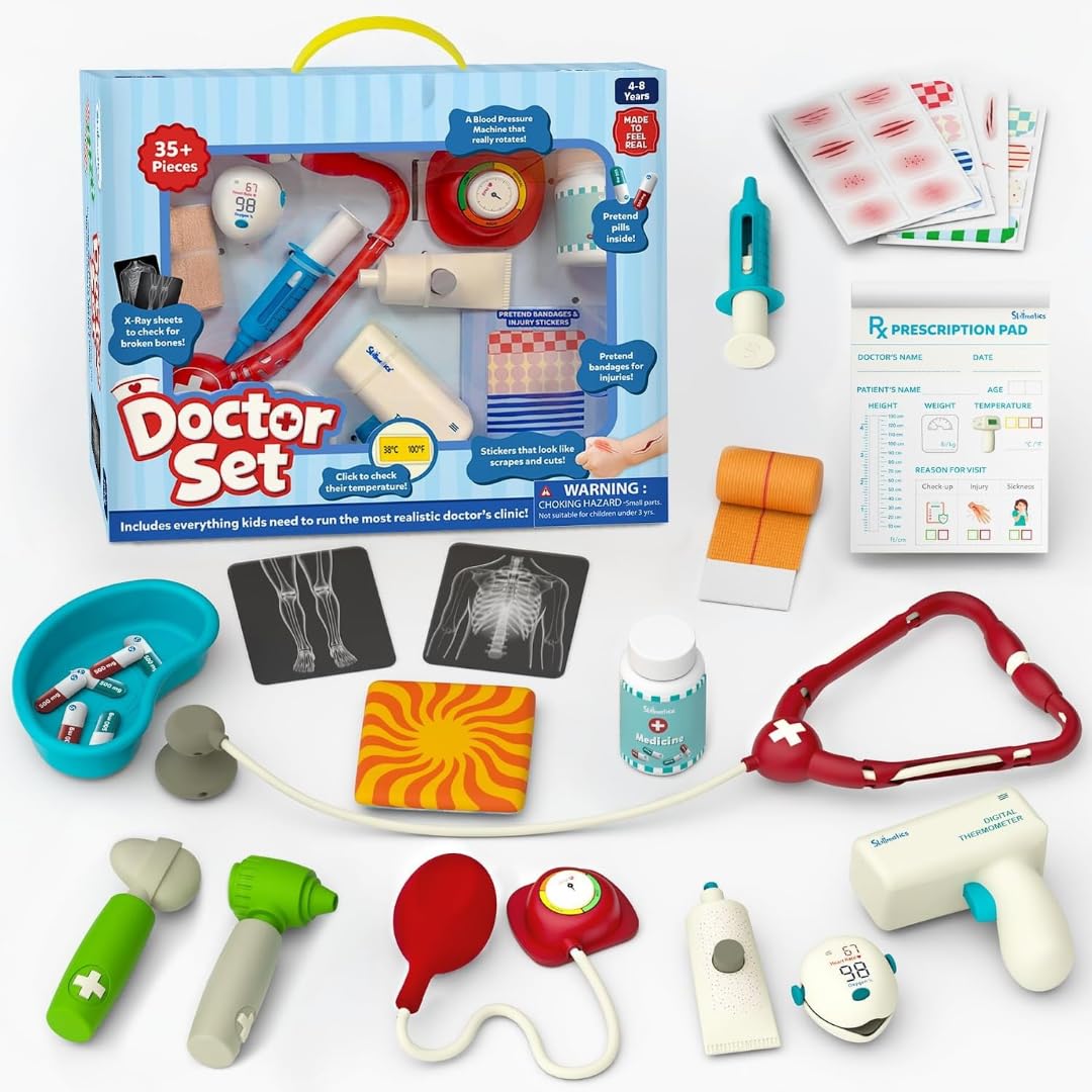 Doctor Set for Kids 35+ Pieces | Pretend Play Medical Kit with Doctor Accessories