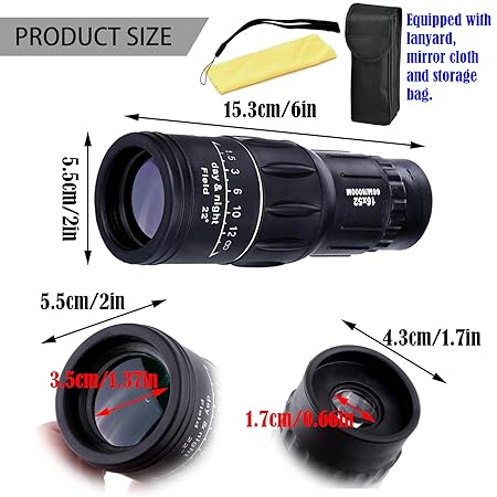 16x52 HD Monocular Telescope π β High-Power Zoom Scope | Waterproof, Compact & Portable