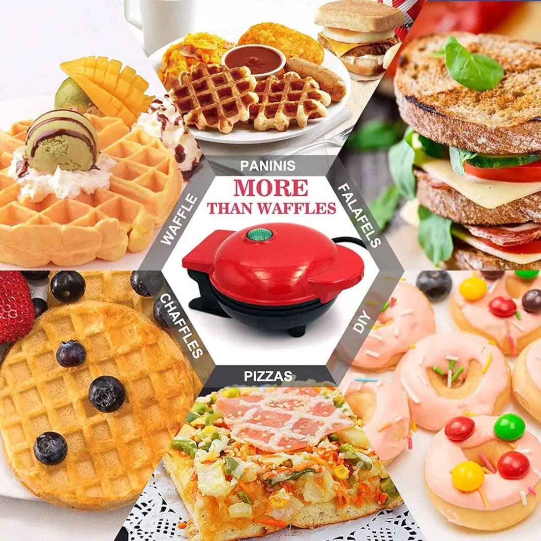 Mini Waffle Maker ๐ง โ Compact, Non-Stick, 350W | Perfect for Home, Dorm & Travel ๐๏ธ