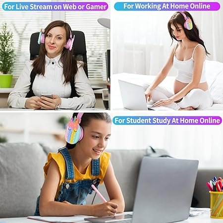 π¦ Kids Bluetooth Headphones β Safe Volume, Pop It Headband, Wireless & Wired