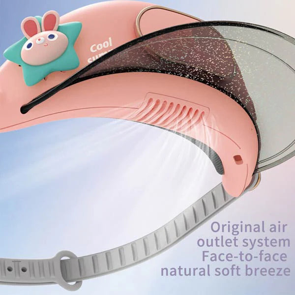 🧢 Cooling Fan Hat with Visor | USB Rechargeable | Sun Protection | 3-Speed Bladeless Fan