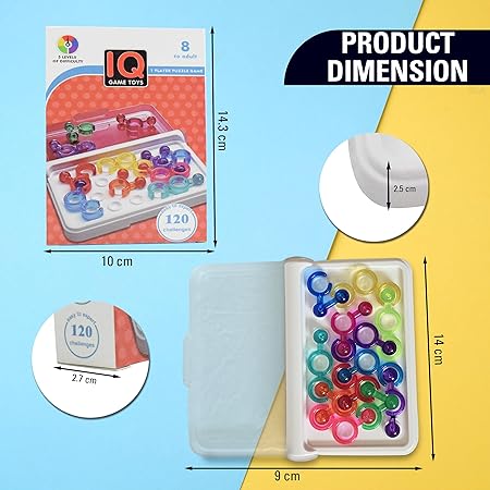 SmartGames IQ Link 🧩 – STEM Travel Game for Kids & Adults | 120 Brain-Boosting Challenges 🧠 | Logic Puzzle for Ages 8+ | Compact, Educationa