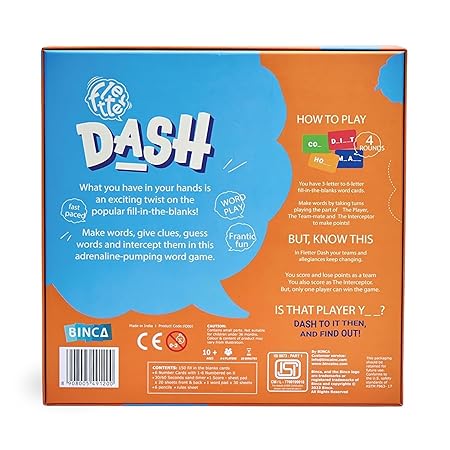 Binca Fletter Dash – Fast-Paced Word Game for Kids & Adults | Fun, Competitive & Educational | Ages 7+ (3-6 Players)