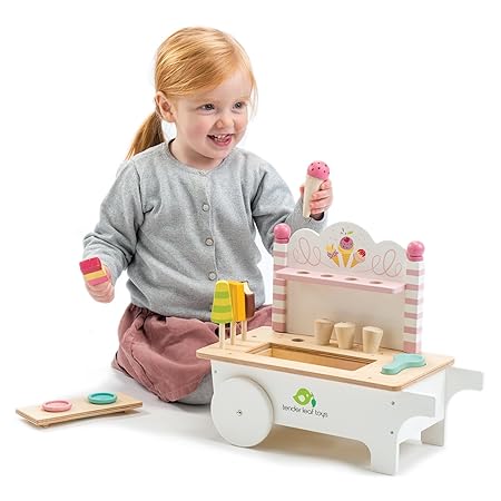 Wooden Ice Cream Cart Pretend Play Set – Educational Toy for Kids Ages 3–8 | Learning Toy