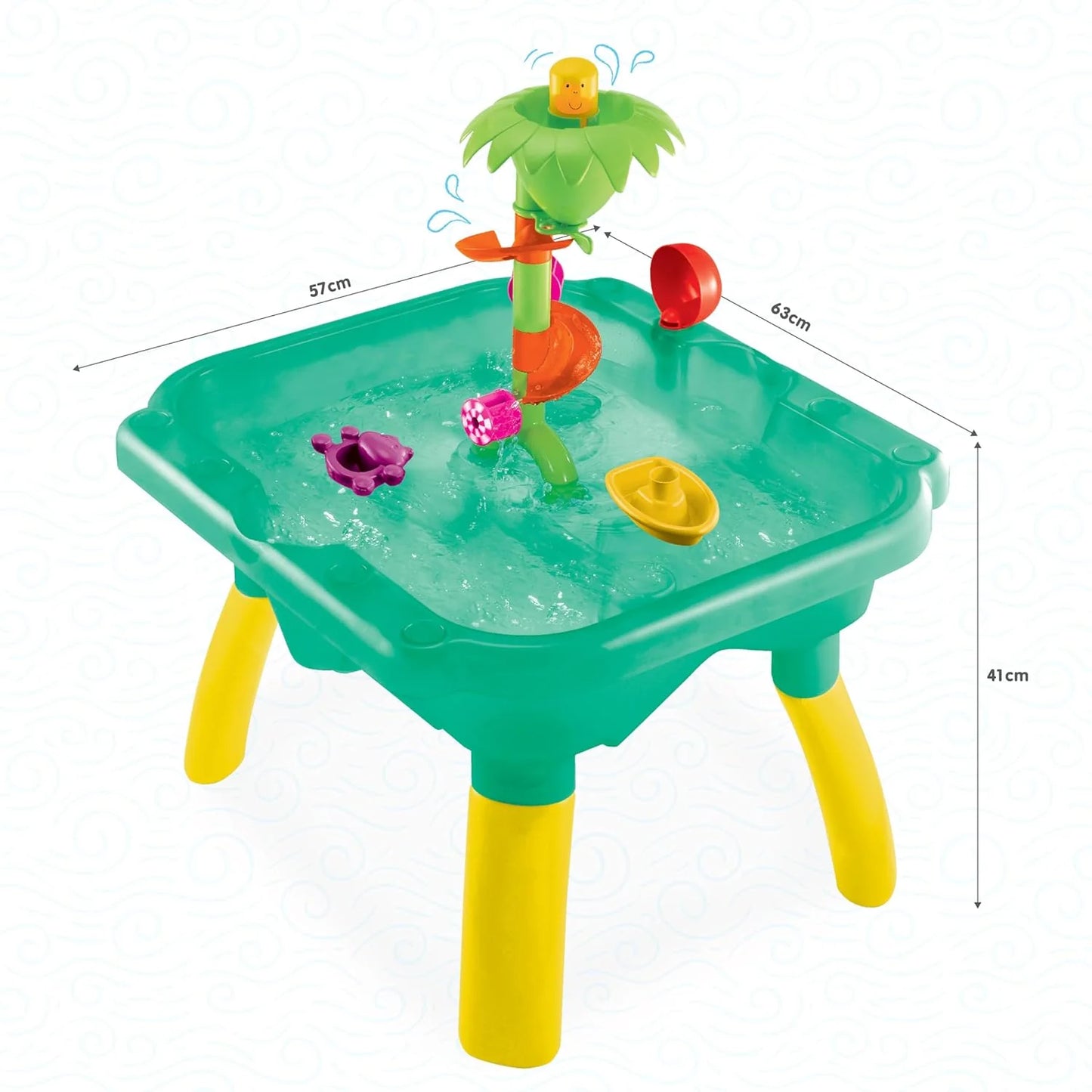 Splash & Fun Water Play Table | Interactive Sensory Toy for Toddlers | Includes Floating Toys & Water Wheels | Indoor & Outdoor Playset