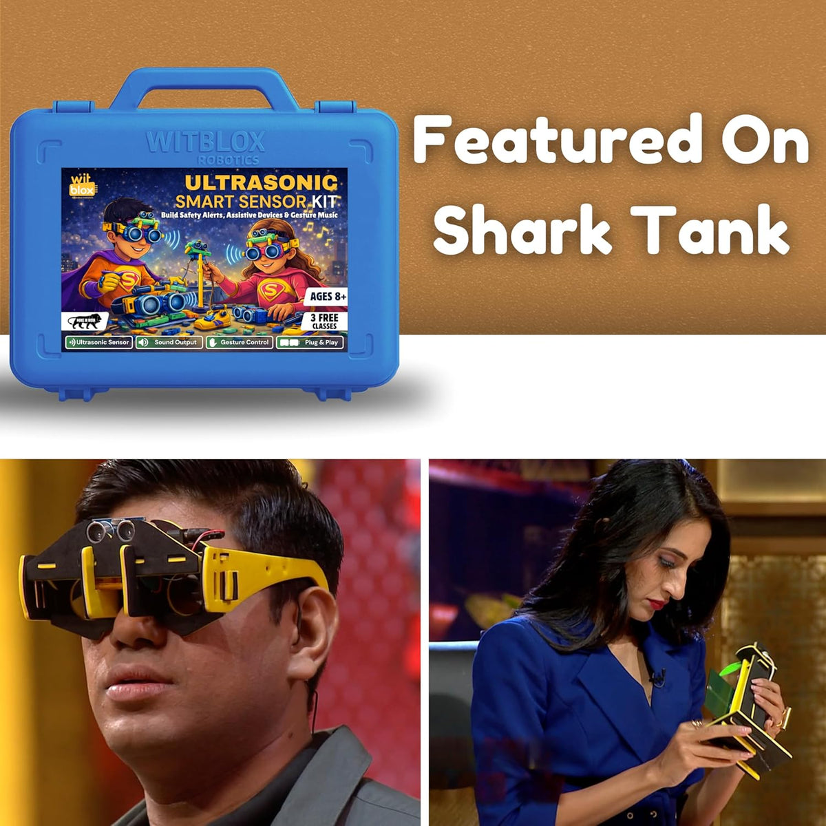 WitBlox Sonar (Ultrasonic) Sensor Kit – Perfect for School Projects, Science Exhibition & Science Fair Models|Build Safety Alert |STEM Robotics DIY Age 8,9,10,11,12,13,14 |Free Classes| Made in India