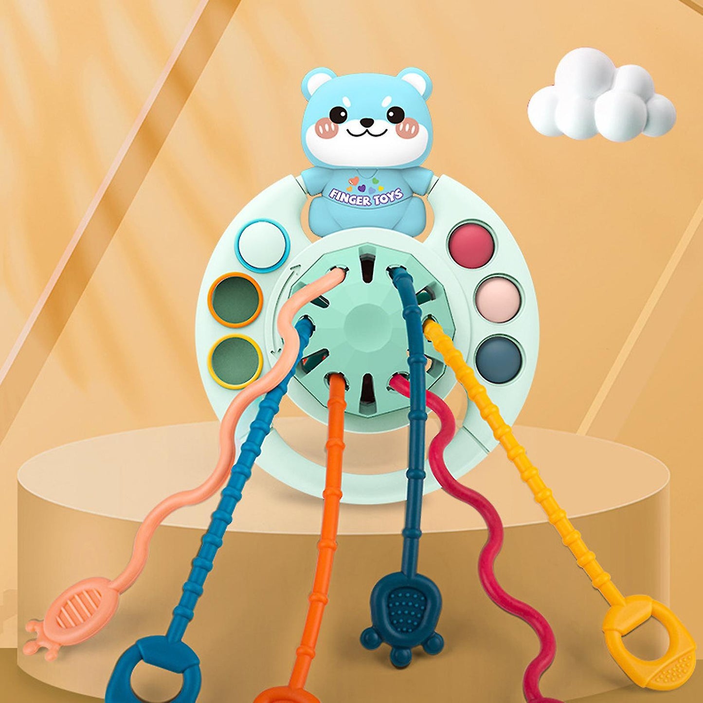 Silicone Pull String Activity Toy, Sensory Toys For Toddlers