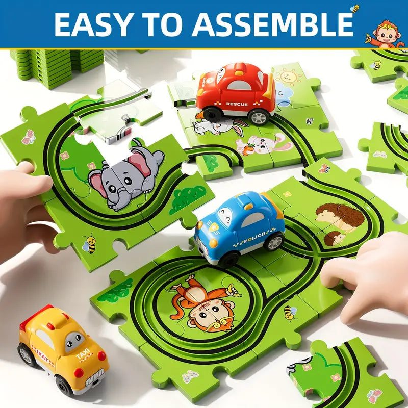Rail Car Puzzle Track Car Play Set