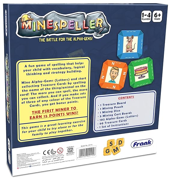 Frank Minespeller Board Games for Kids 4+ Years | 2-4 Players Fun & Challenging Brain Booster Family Game |
