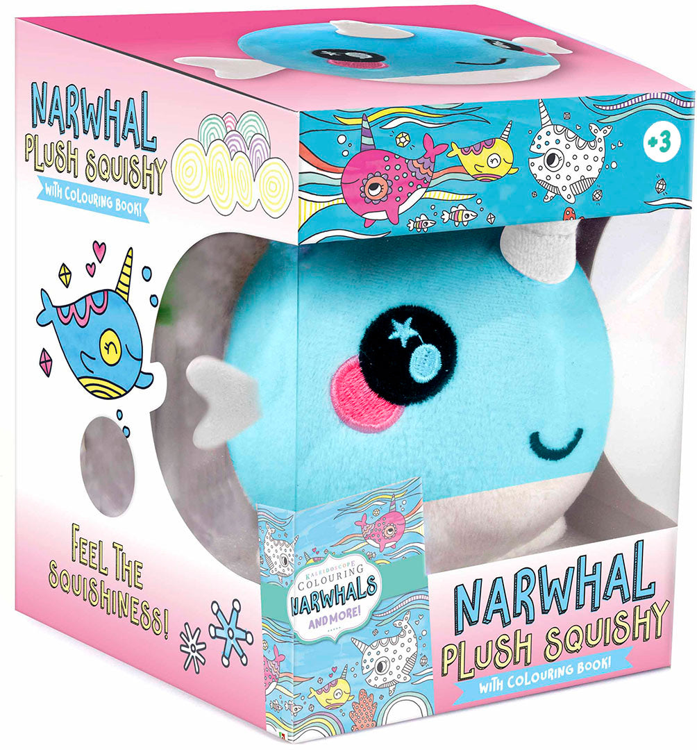 Narwhal Plush - Unicorn Squishy and Book Kit