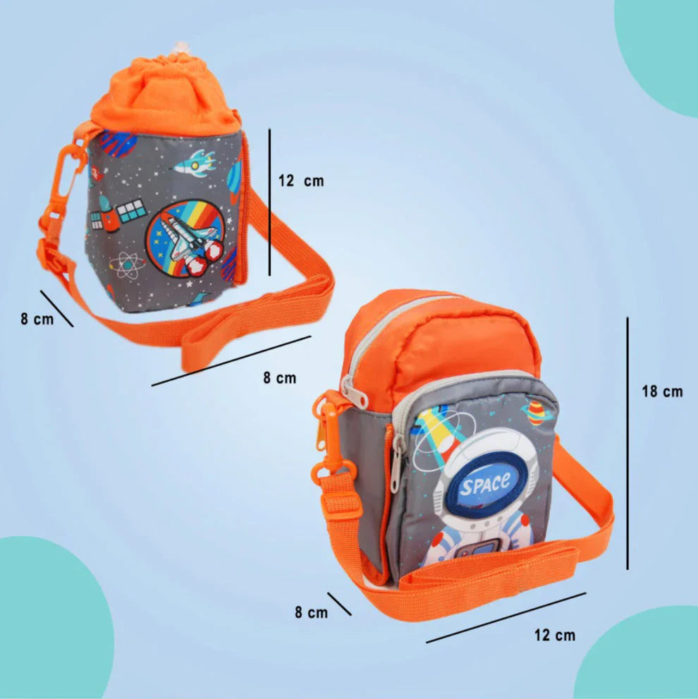 2 in 1 Sling Lunch Bags with Detachable Bottle Space