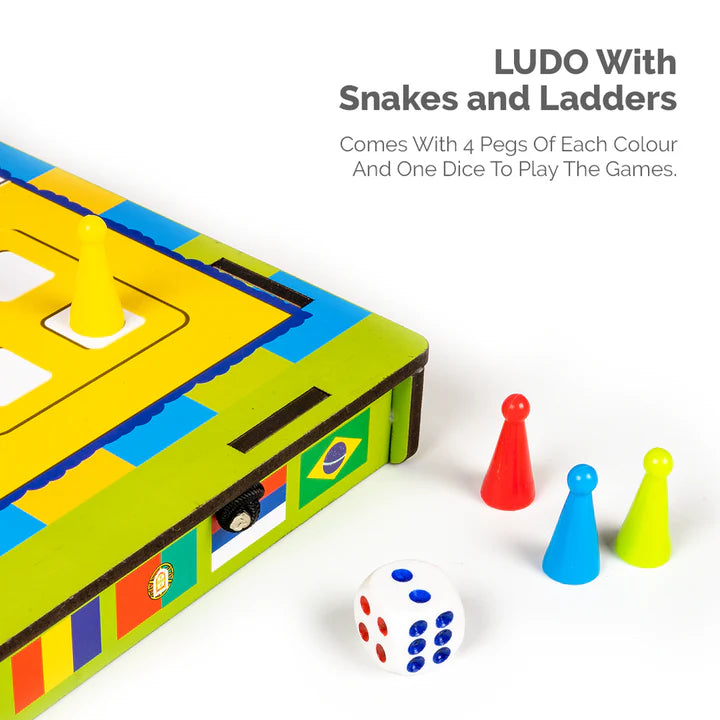 Sling Football 4-in-1 Board Game for Kids – Includes Ludo, Snake & Ladders, Striker Soccer Game & Classic Board Fun