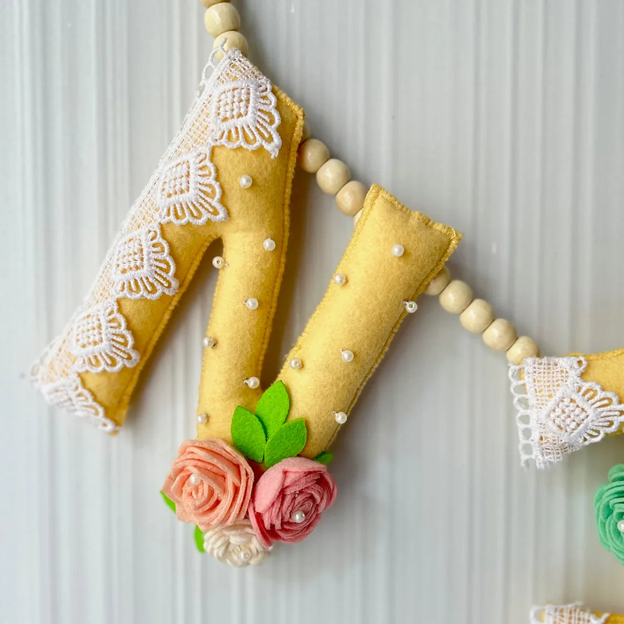 Customized Name Bunting/Garland with Amarelo Floral