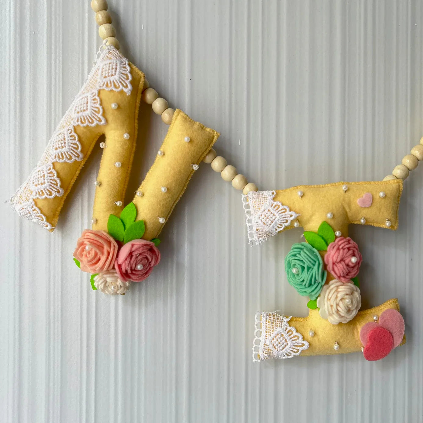 Customized Name Bunting/Garland with Amarelo Floral