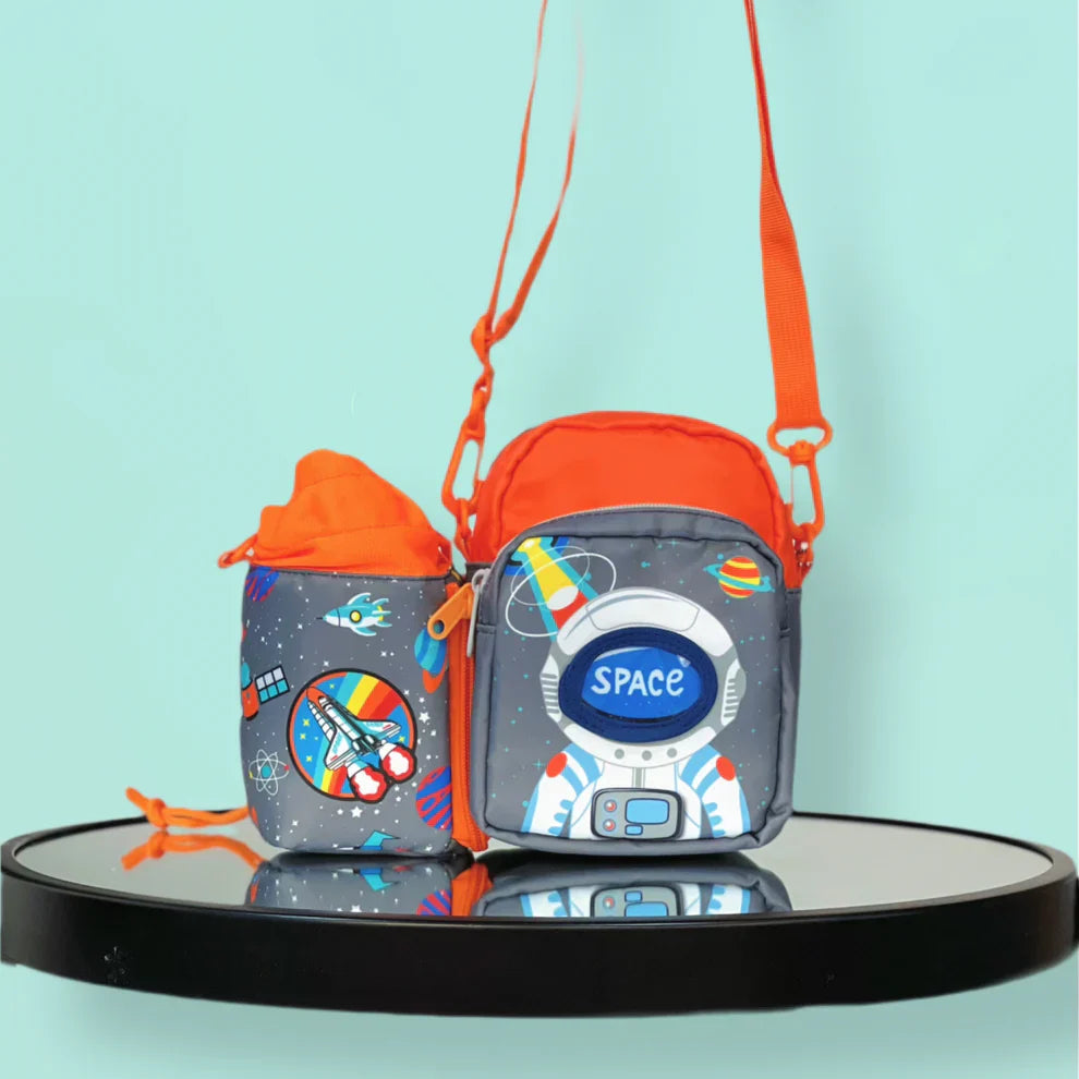 2 in 1 Sling Lunch Bags with Detachable Bottle Space