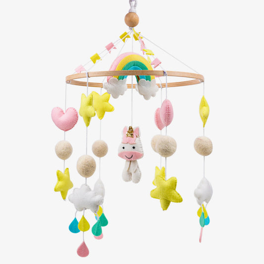 Cot / Crib Mobile - Rainbow Unicorn Delight