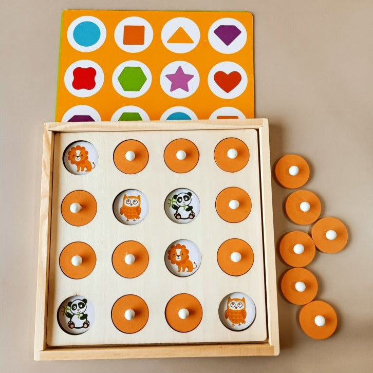 Wooden Beaded Memory Game 2 in 1