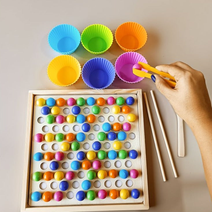 Wooden Beaded Memory Game 2 in 1