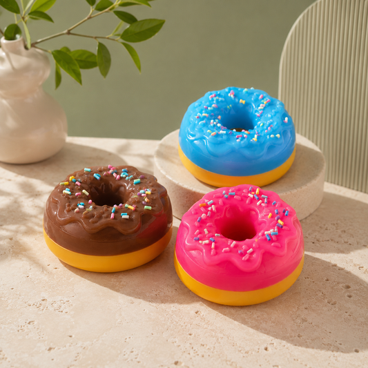 Donut Squishy Toy with Colourful Sprinkles, Soft Stress-Relief Sensory Toy